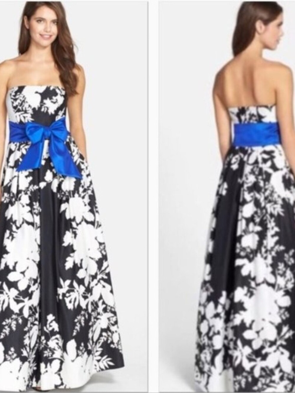 Eliza J Black & Cream Floral Dress - Size 6